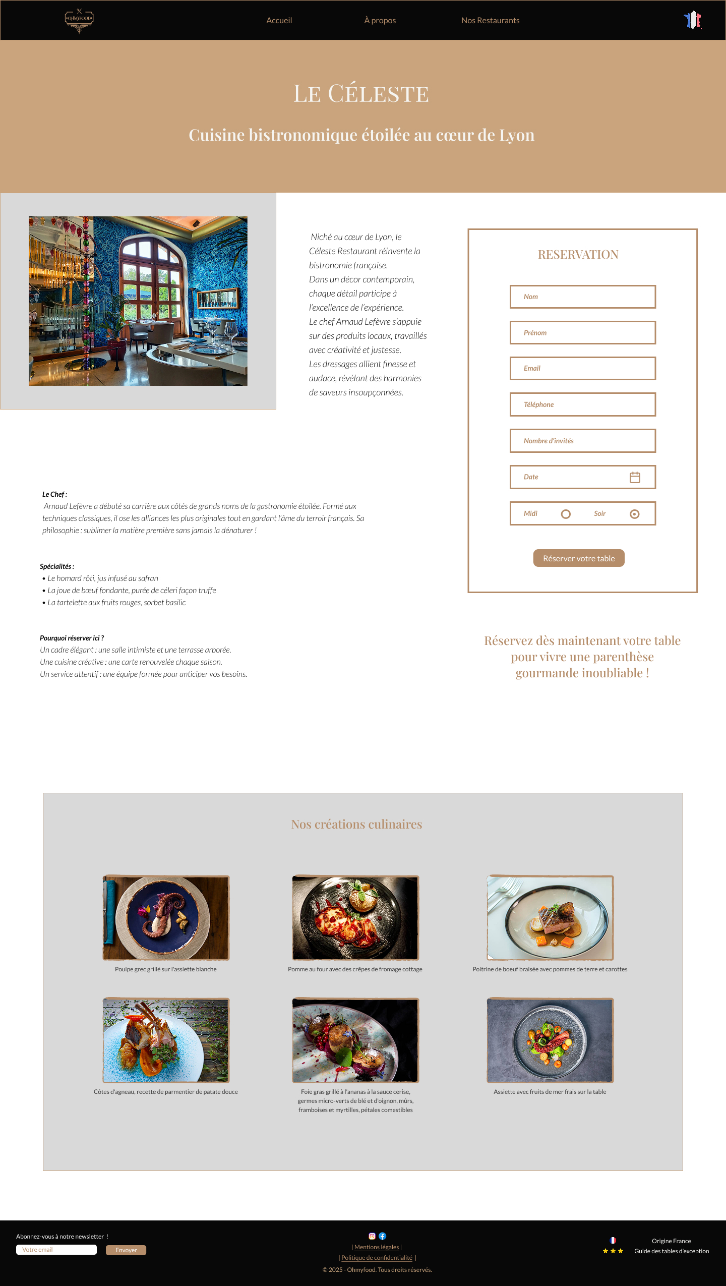 Fiche restaurant Oh My Food WordPress